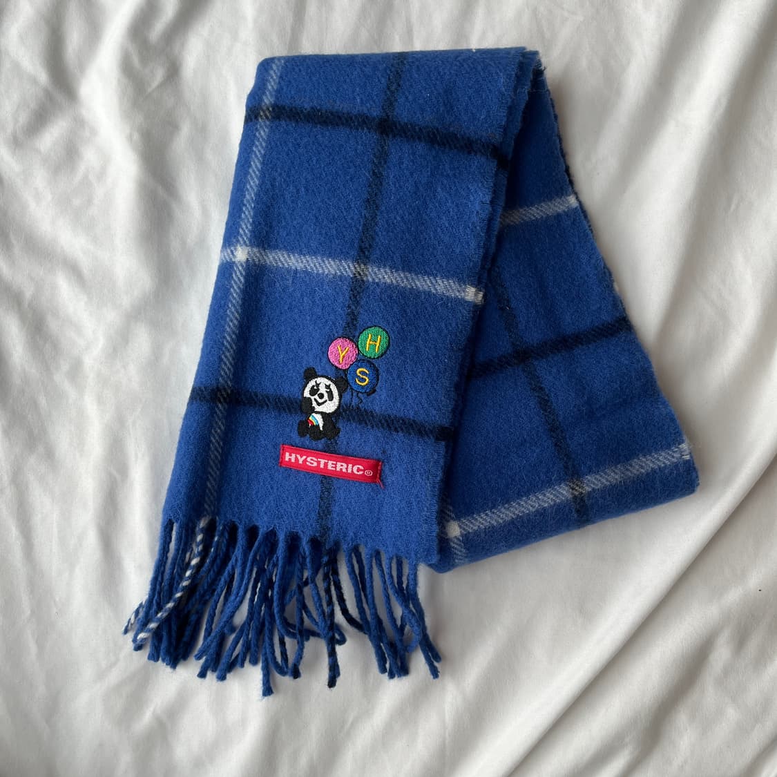 히스테릭 글래머 아카이브 팬더 자수 체크 머플러 상품이미지3