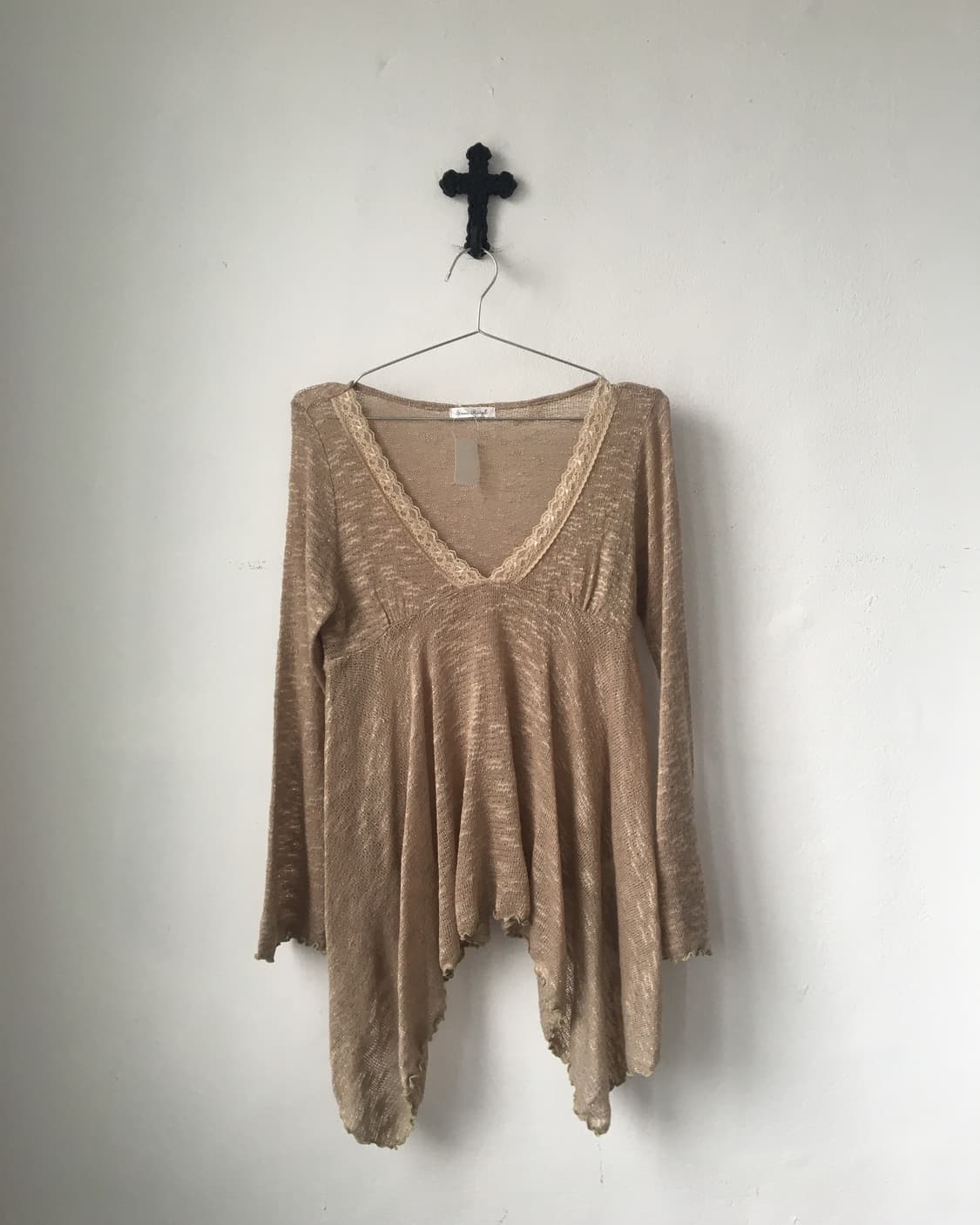 Lace trimming unbalanced knit 상품이미지2