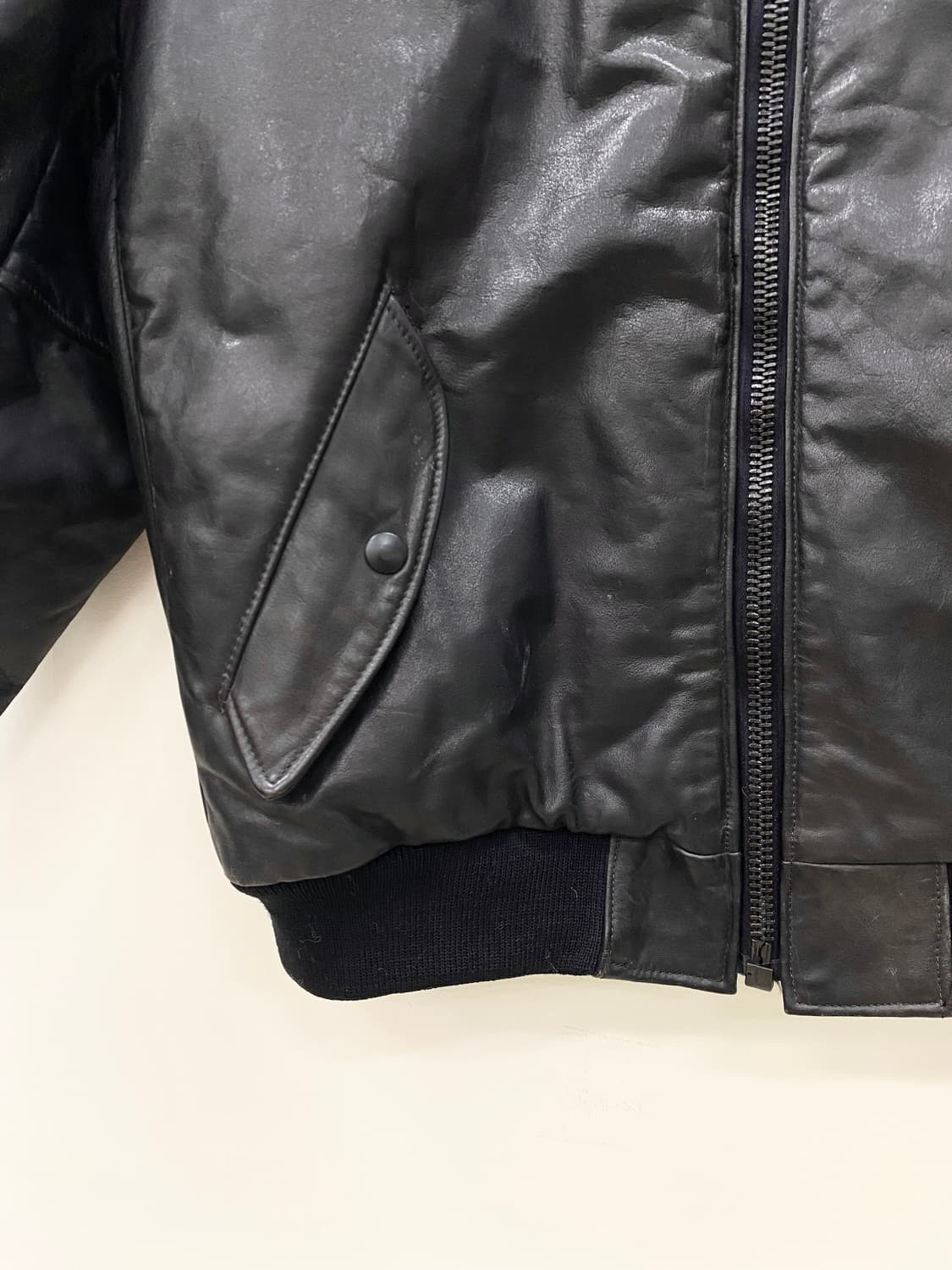 80‘s 골든베어 레더 Ma-1 자켓 상품이미지6