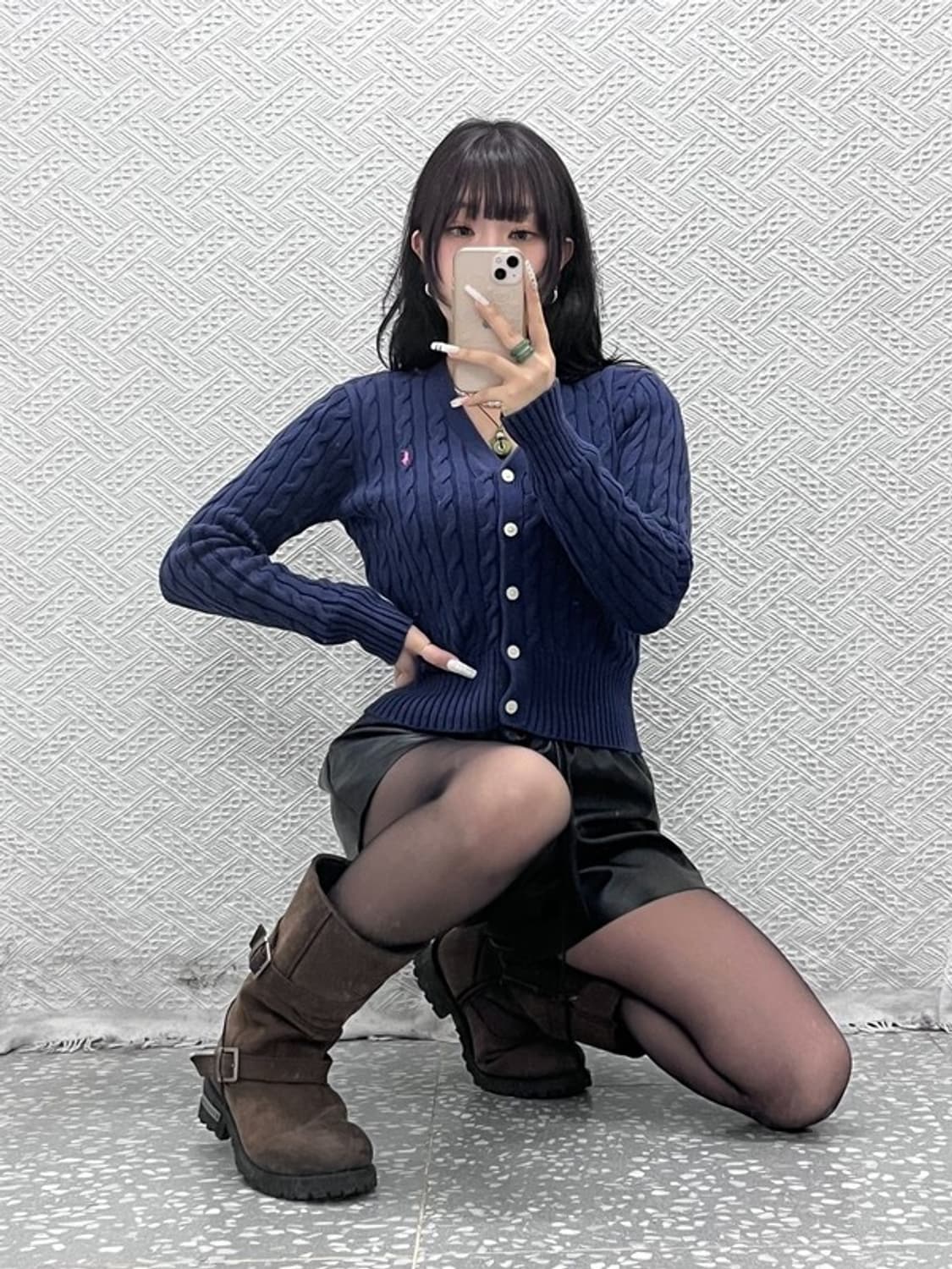 폴로 랄프로렌 Y2K 캐주얼 모리 딱붙핏 꽈배기 가디건 XL C10944 상품이미지1