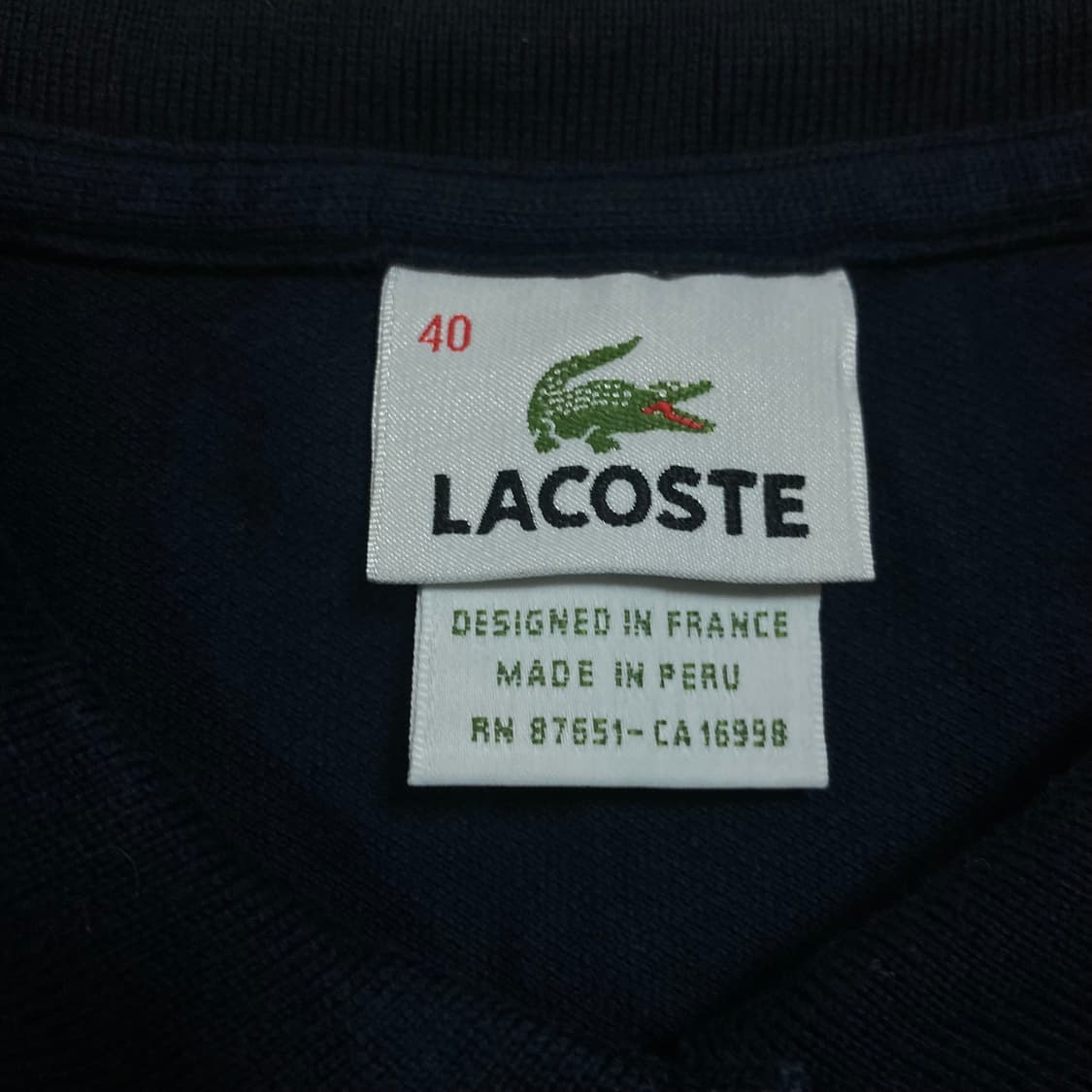 라코스테 스몰 로고 블랙 미니멀 카라 반팔티 상품이미지3