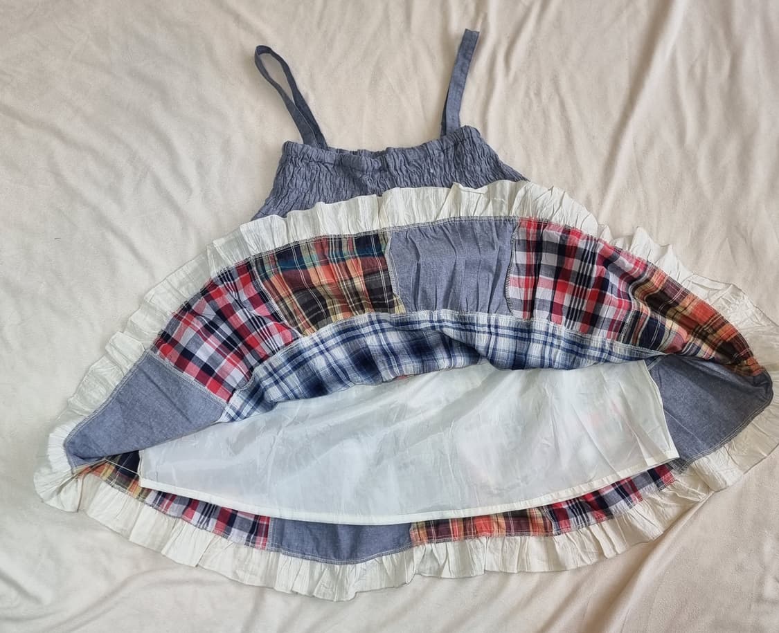 체크 패치워크 끈원피스 상품이미지5