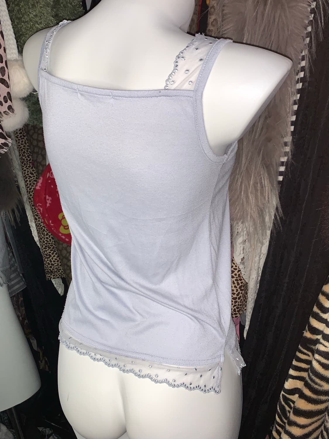 하늘색 모리 리본 레이스 슬리브리스 상품이미지5