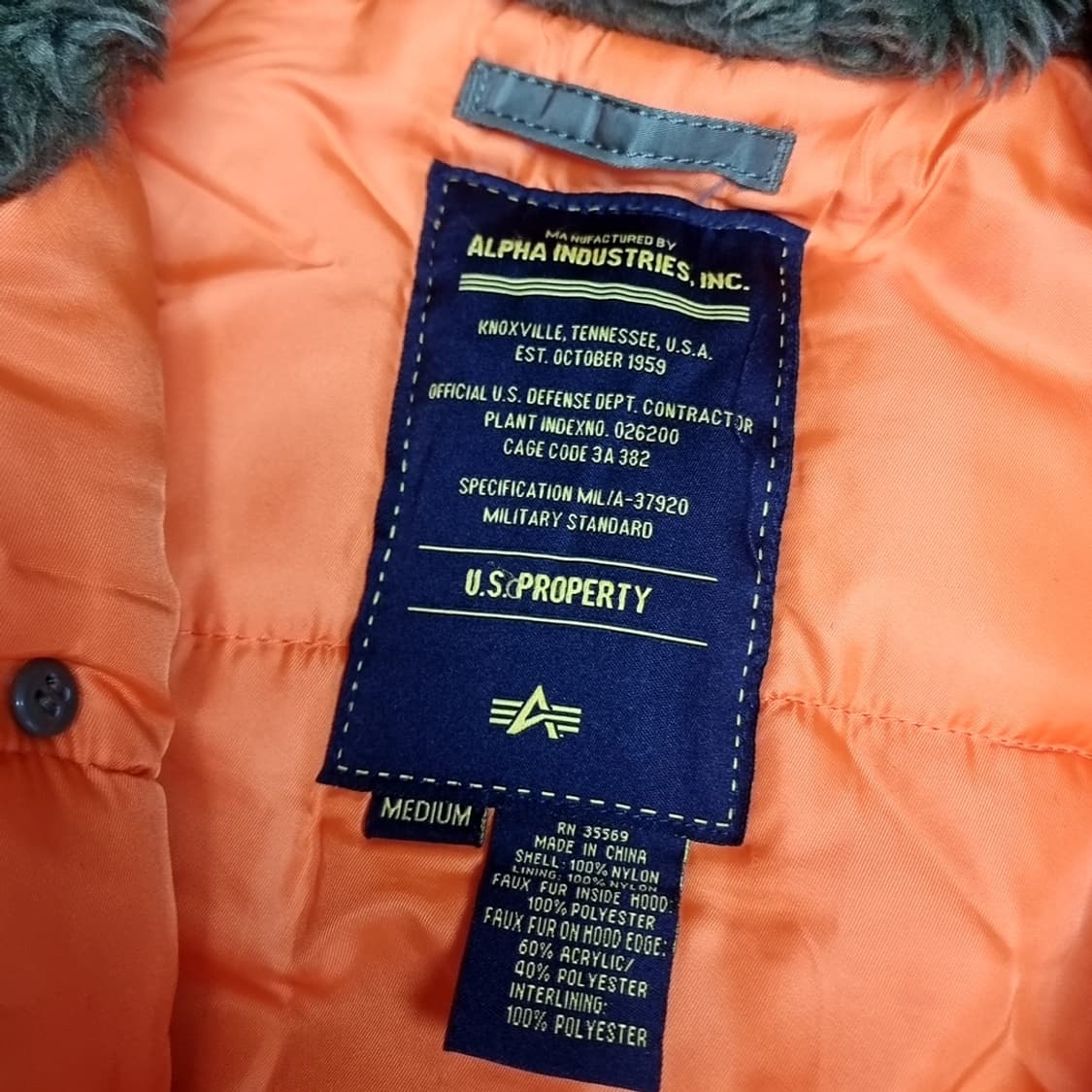 알파인더스트리 N3B 패딩 그린 오렌지(m) 상품이미지2