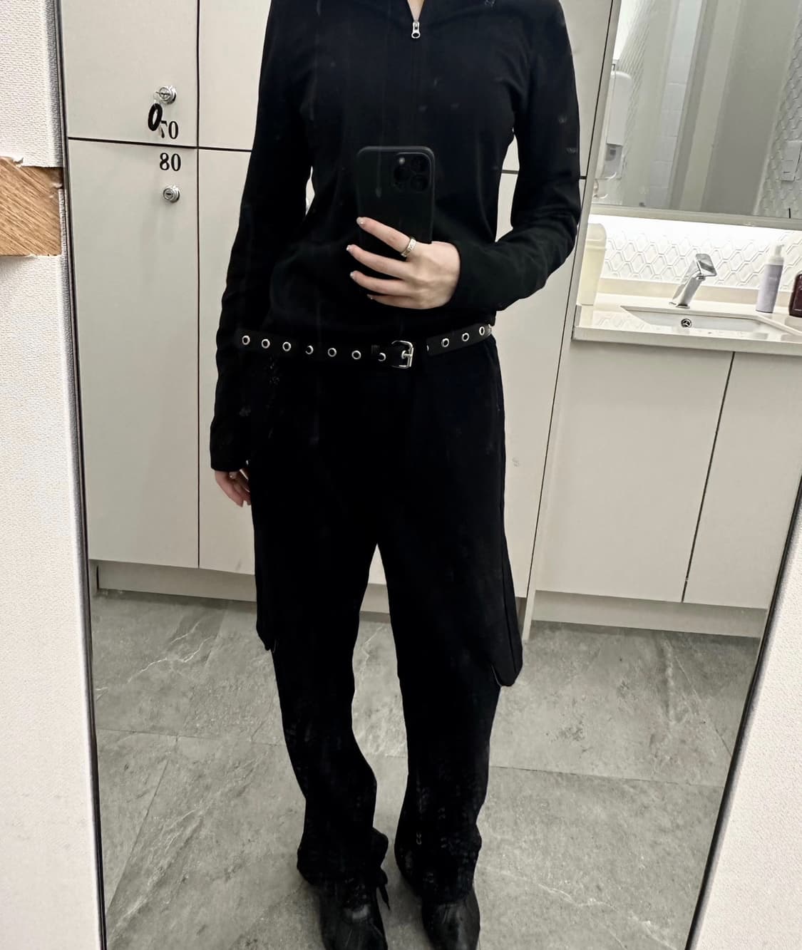 울리카상투스 울 카고팬츠 네이비블랙  상품이미지1
