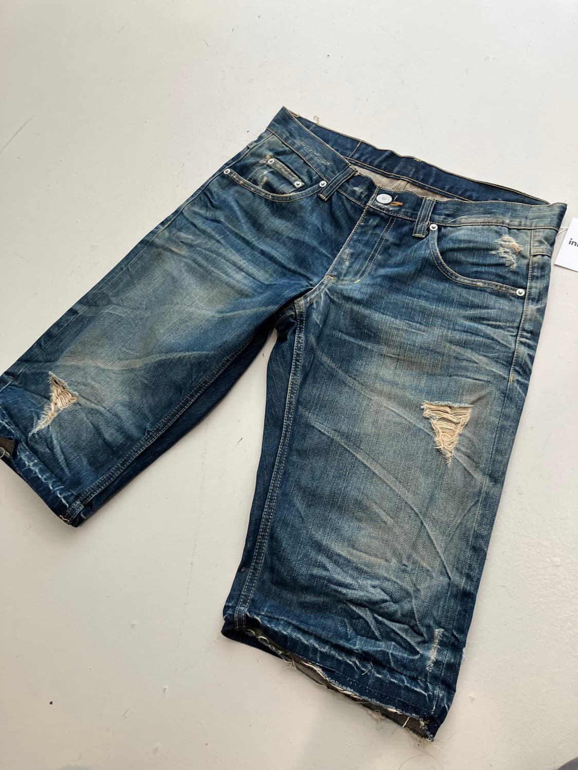 BLUE BOY 코카콜라 디스트로이드 데님 쇼츠 30  상품이미지6