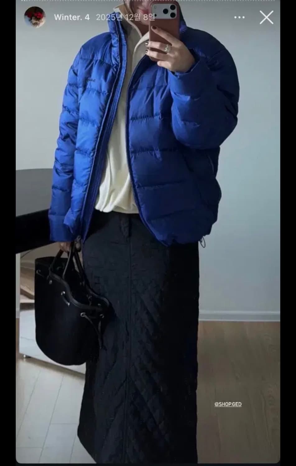 게드 샵게드 오디너리 덕다운 자켓 (패딩) 블루 s사이즈 상품이미지5