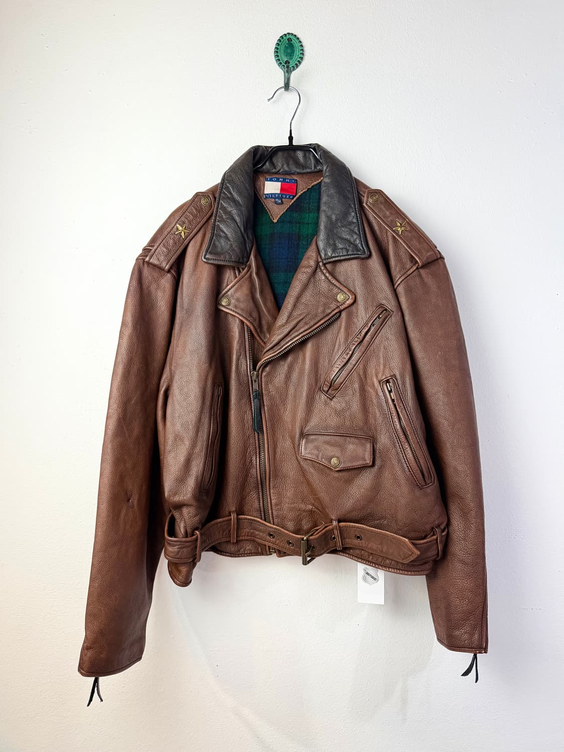 90s 타미힐피거 레더 라이더 자켓 상품이미지1