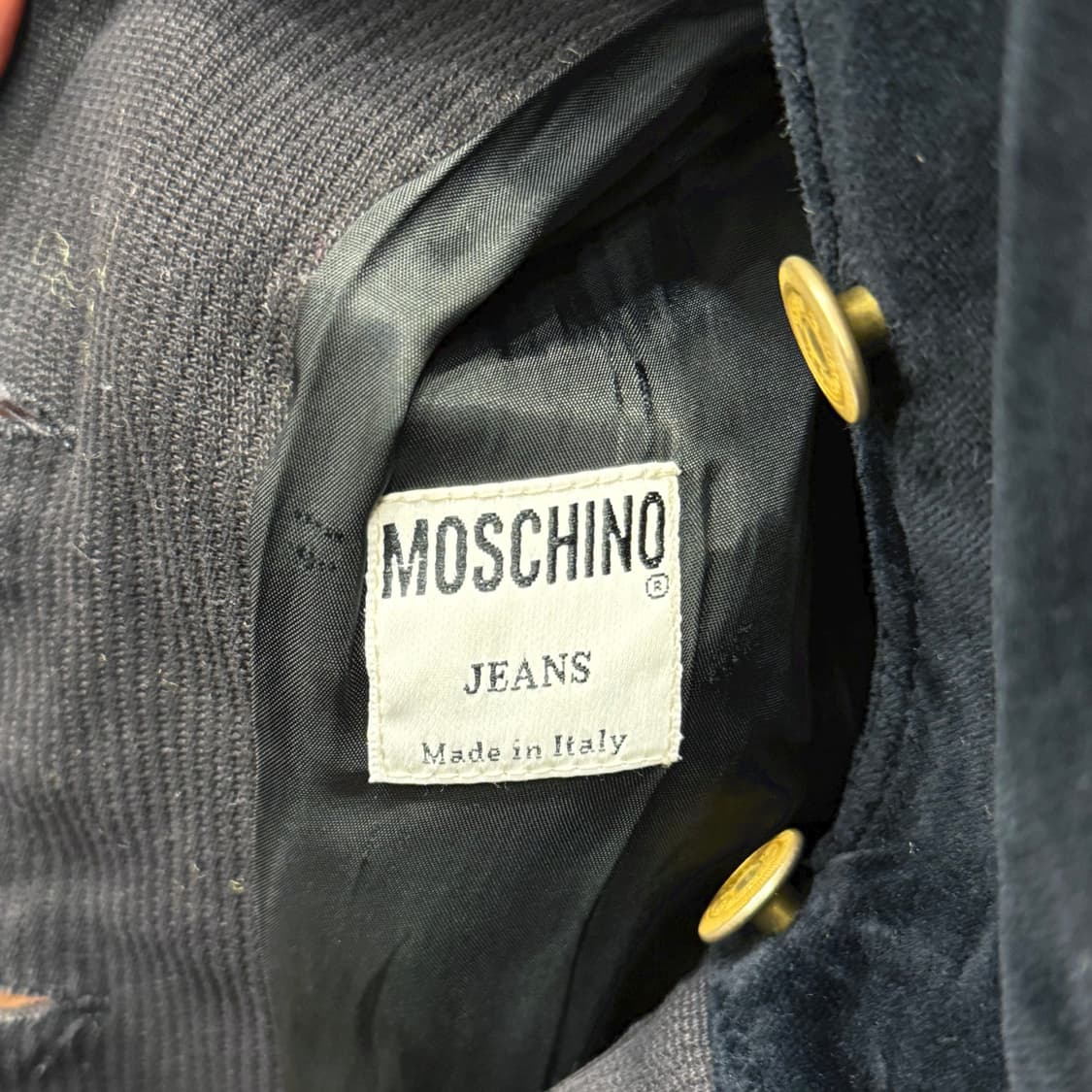 모스키노 진스 셔츠 미니 원피스 골든버튼 벨벳배색 디테일 슬림핏 블랙 상품이미지7