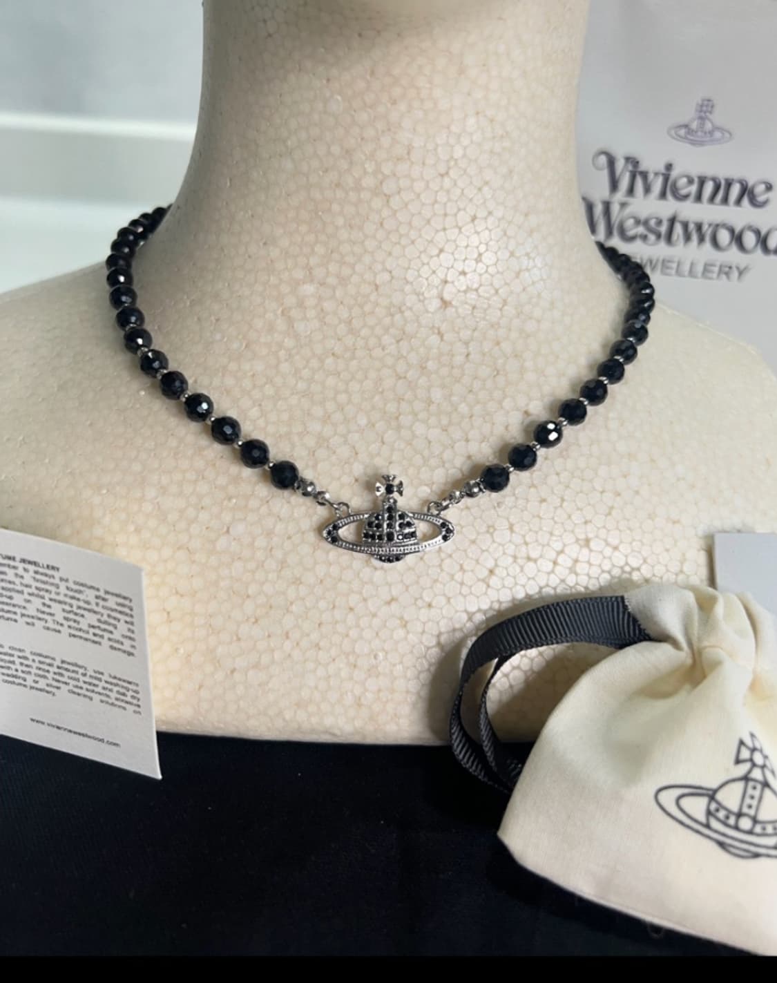 비비안웨스트우드 아카이브 메살린 블랙 크리스탈 orb 초커 목걸이 상품이미지1