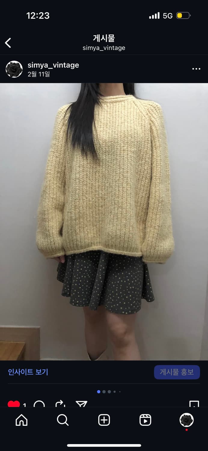 빈티지 옐로우 울 니트 상품이미지2