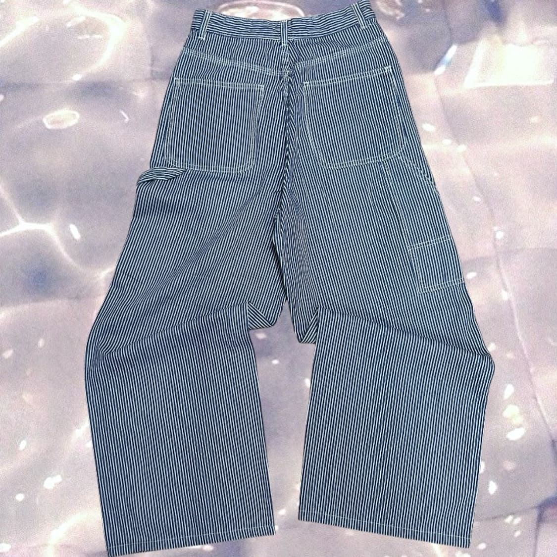 GU 히코리 스트라이프 블루 카펜터 와이드 팬츠  상품이미지5