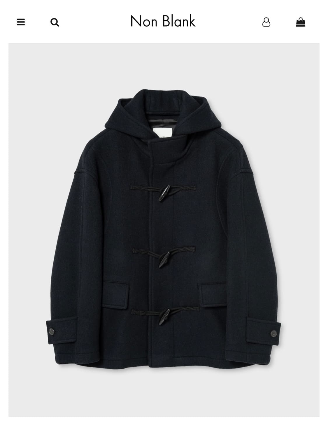 [M] 넌블랭크 더플 하프 코트  상품이미지1