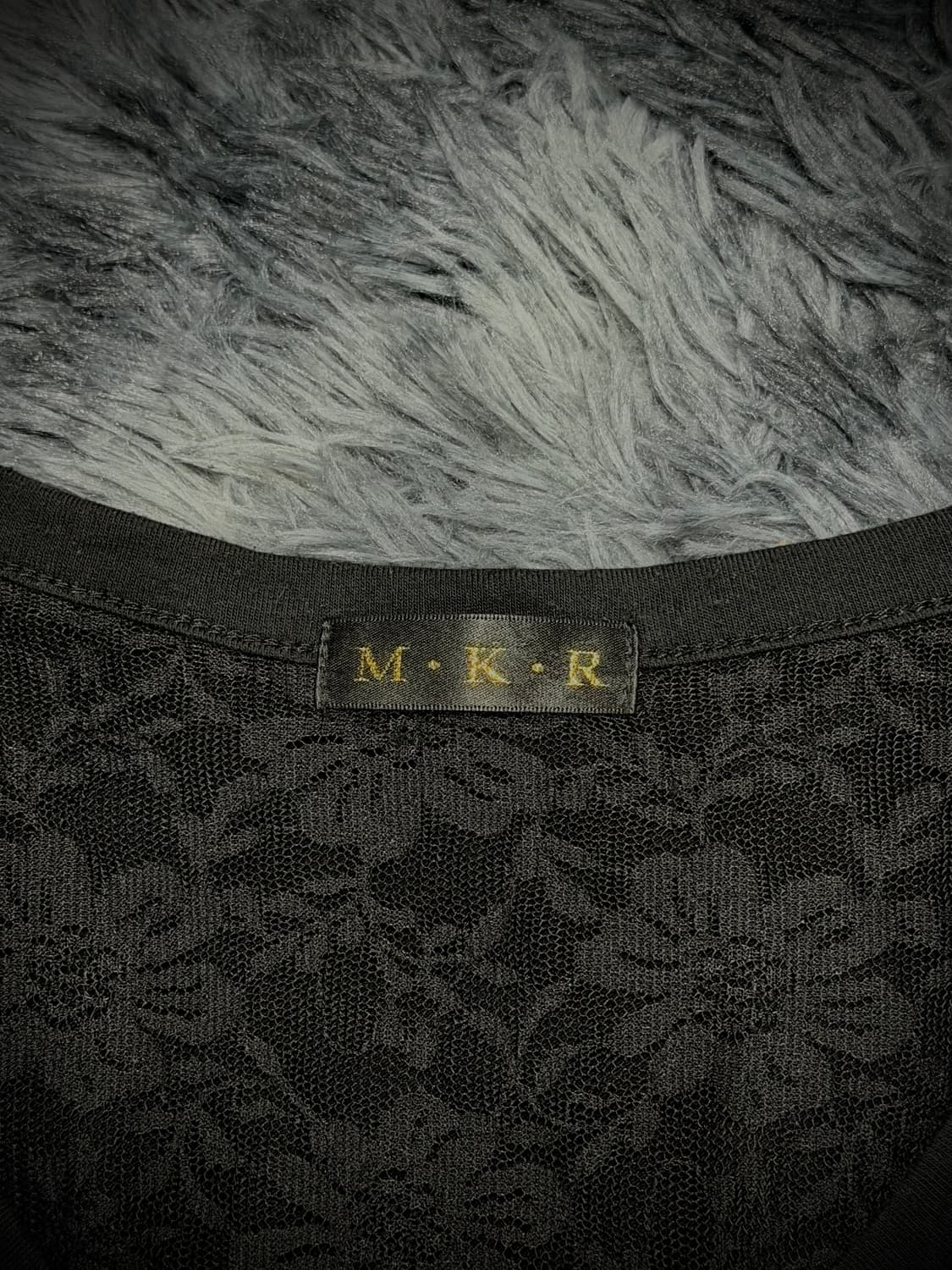 MKR 스컬 로즈 프린팅 백슬래시 레이스 시스루 반팔 티셔츠 상품이미지9