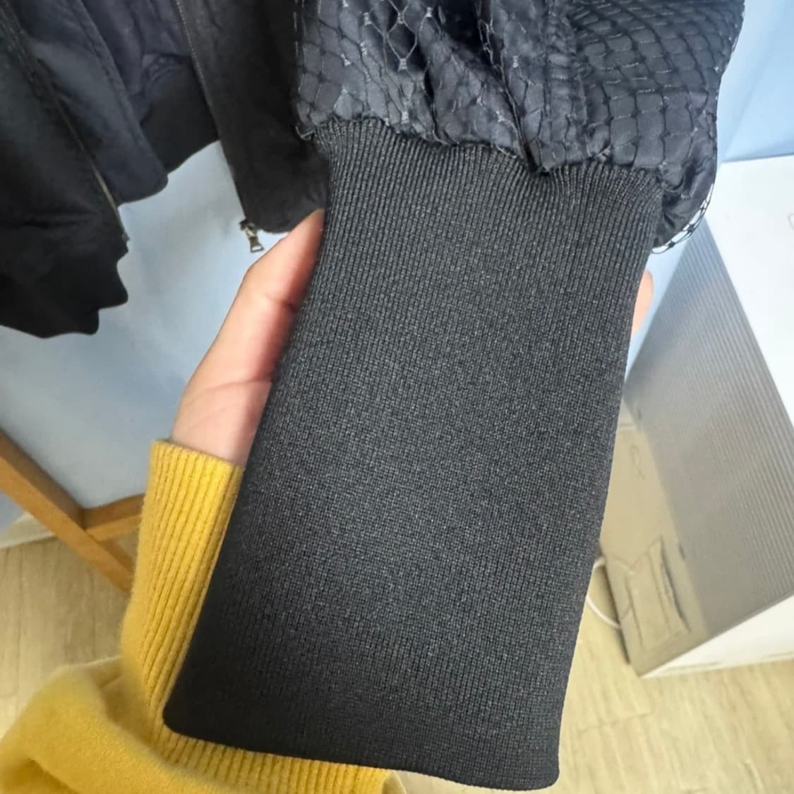 키옥 강기옥부띠끄 kiok 망사 그물망 블랙 봄버 자켓 바 상품이미지4