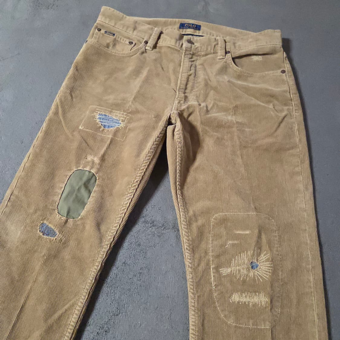 폴로 코듀로이 빈티지 패치워크 팬츠 바지 33/32 상품이미지3