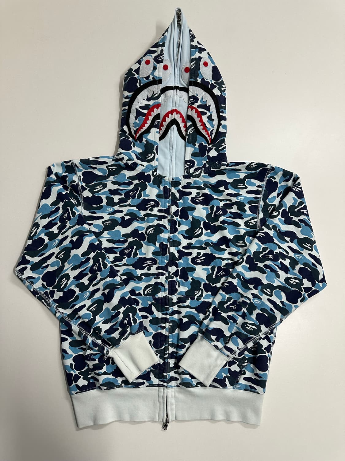 베이프 샤크 후드집업 블루 M 상품이미지1