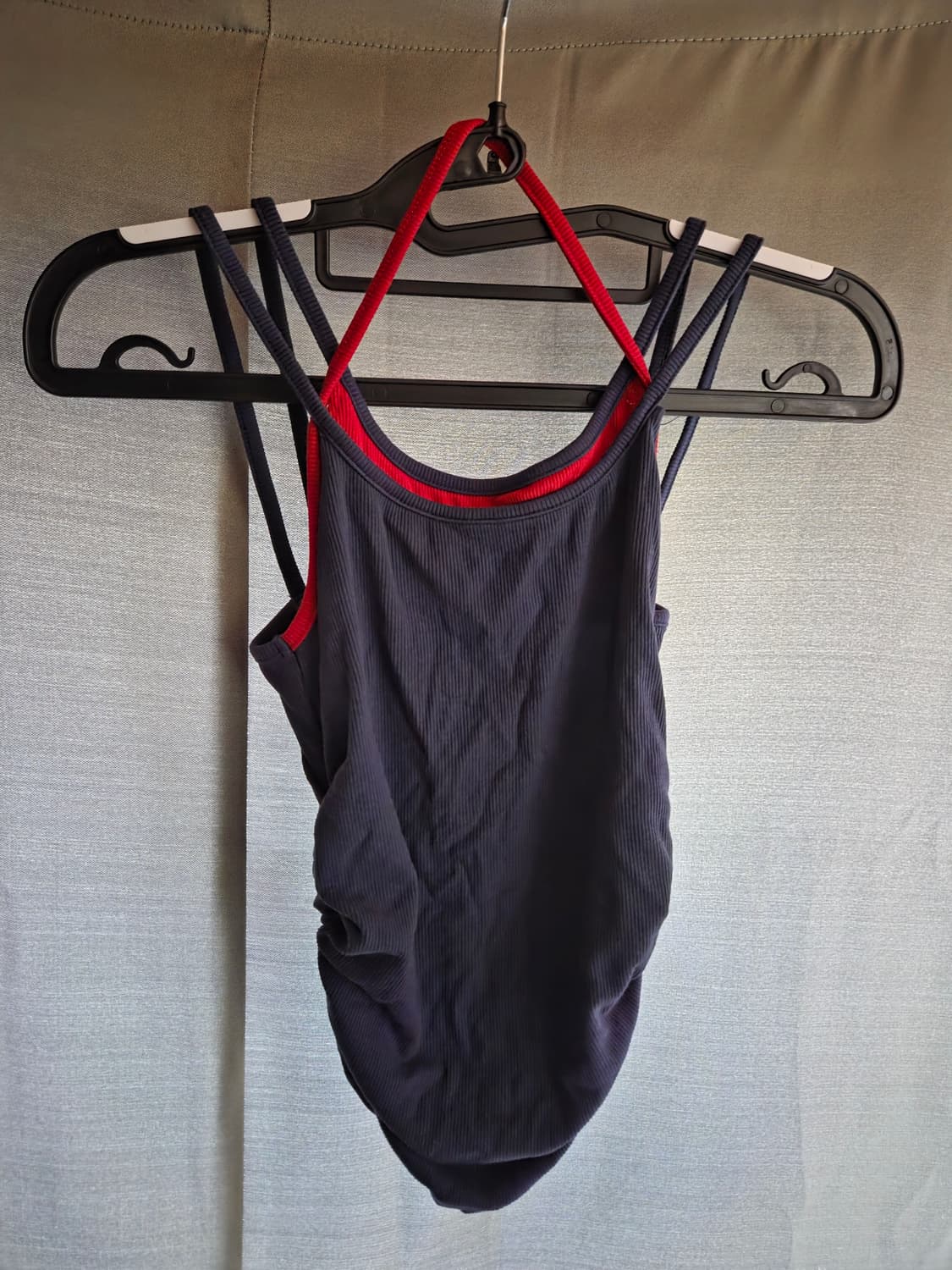 5천원 급처! 핀터깔 빈티지 레이어드 스트링 홀터넥 나시 네이비 레드 상품이미지1