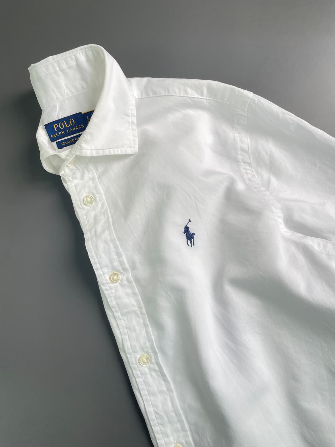 [S] 폴로 랄프로렌 코튼 솔리드 셔츠 릴렉스 핏 QR인증 상품이미지1