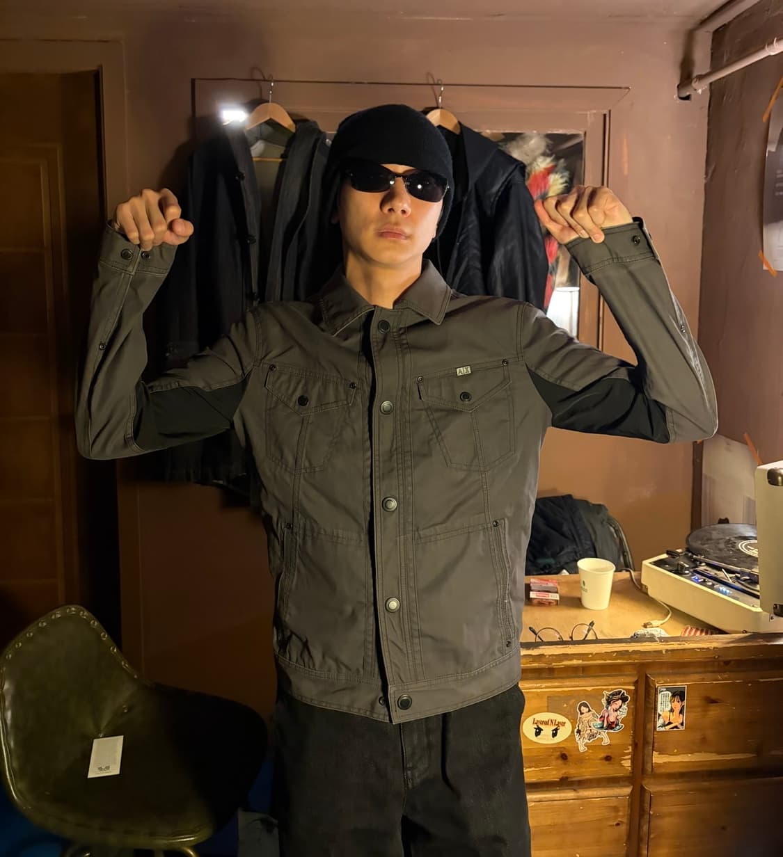 Armani exchange paneled cotton trucker 상품이미지1