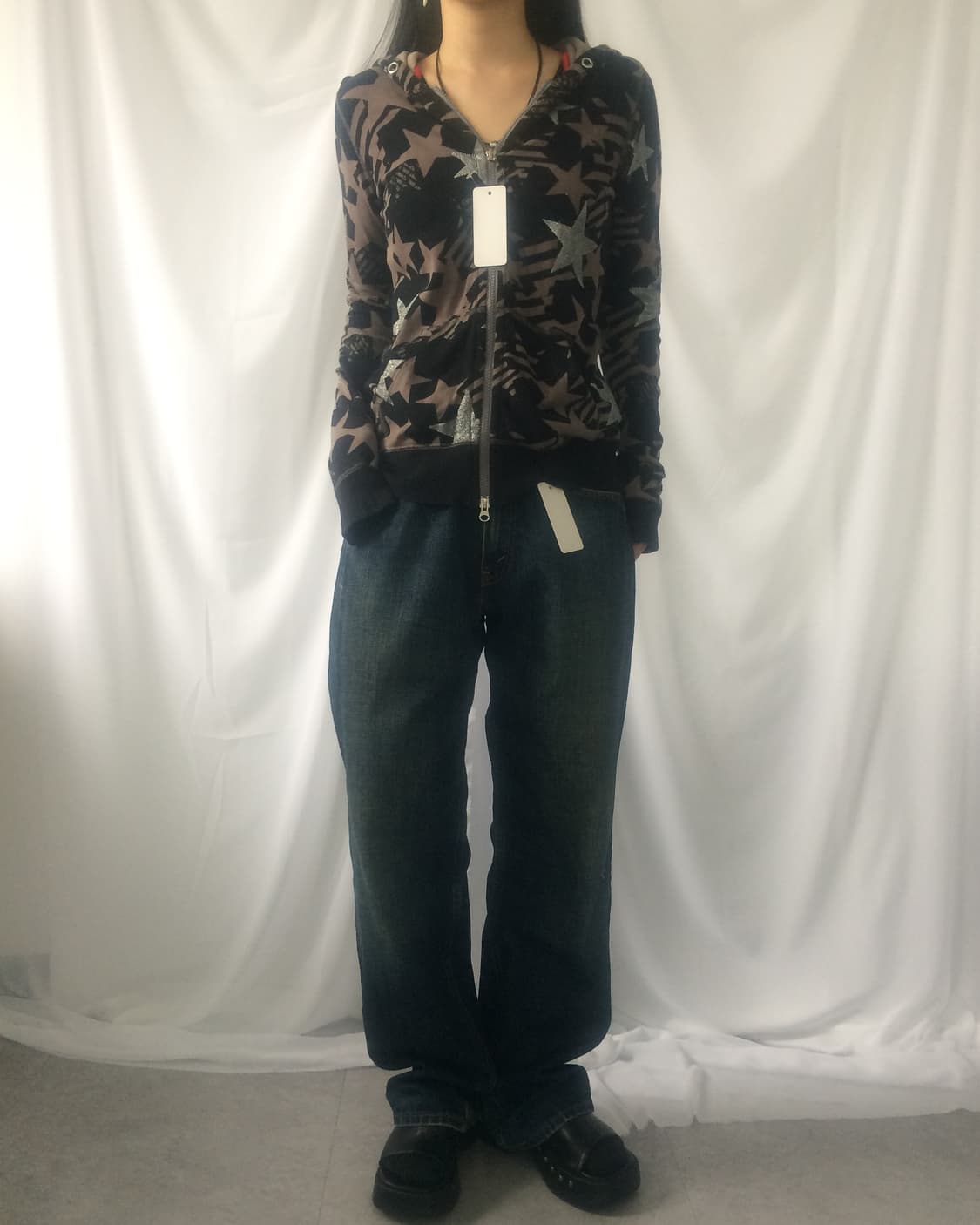 Tommy girl star pattern hood zip up 상품이미지1