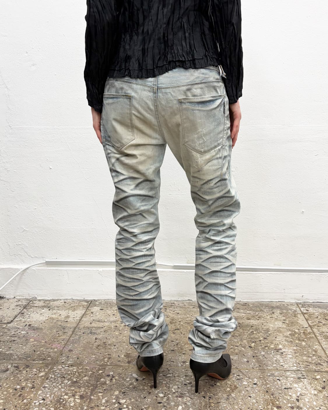 닐바렛 링클 워시 데님 팬츠 상품이미지2