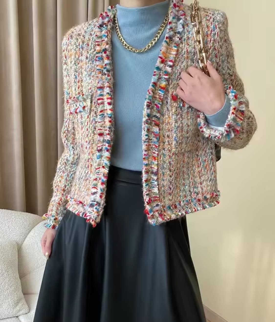 새상품♡ 무지개 트위드 자켓(55추천) 상품이미지1