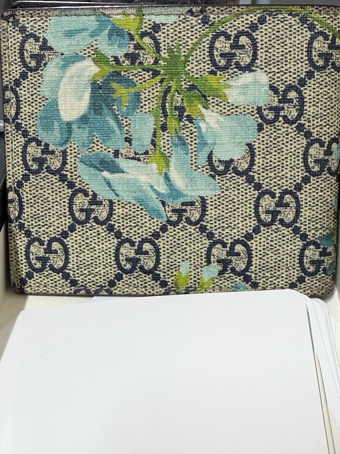 구찌 블룸 반지갑 GUCCI 베이지 에보니블루 상품이미지2