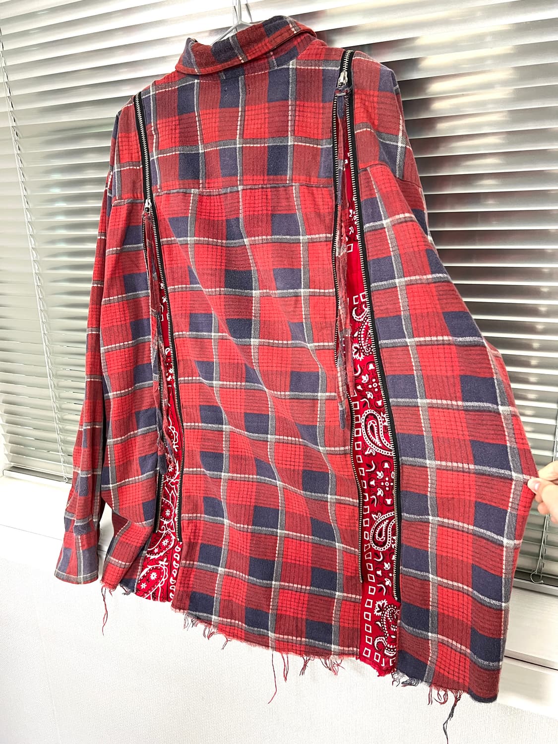 OLDPARK-BANDANA ZIP SHIRT (RED) 상품이미지5