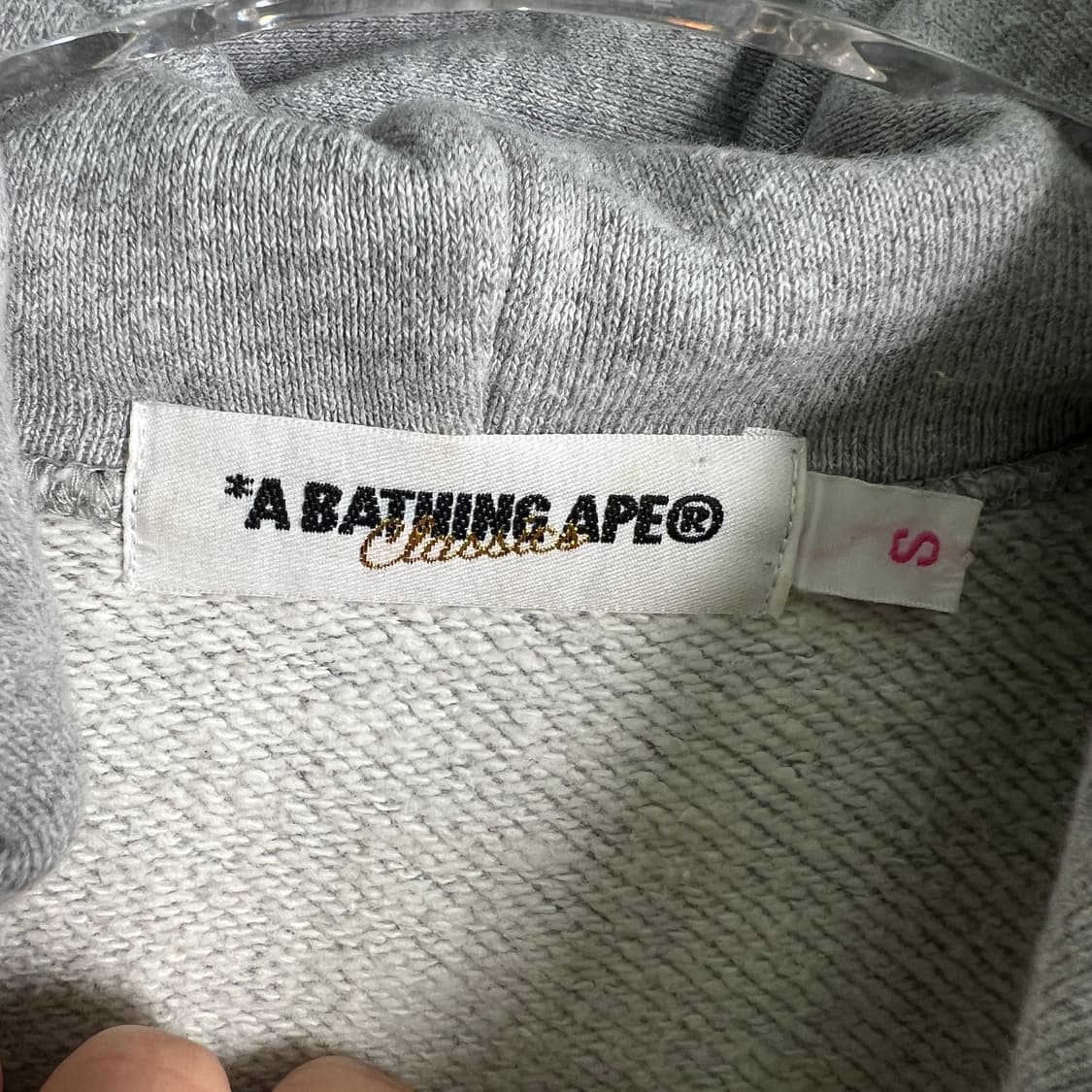 Bape 베이프 컬리지 로고 그레이 후드 원피스 S 상품이미지3