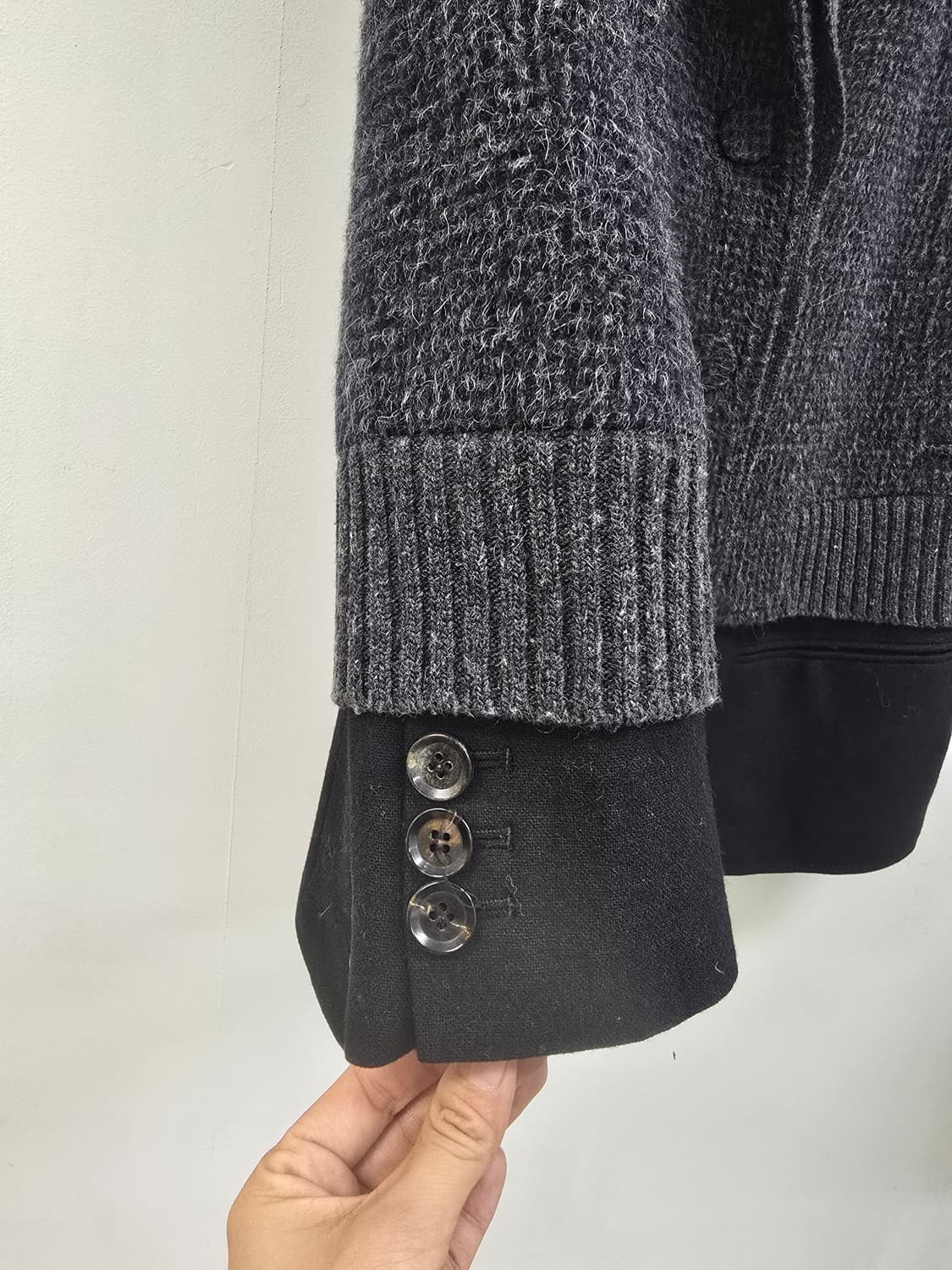 한섬 시스템 이중니트카라 트위드 겨울 자켓 상품이미지5