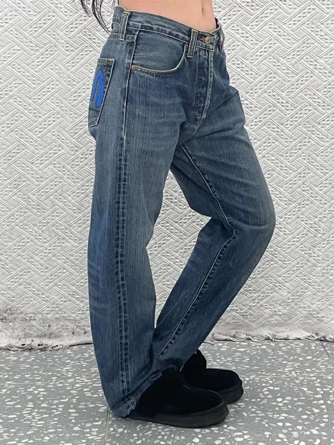 에비수 빈티지 레트로 포켓프린팅 데님팬츠 32인치 C09137 상품이미지2