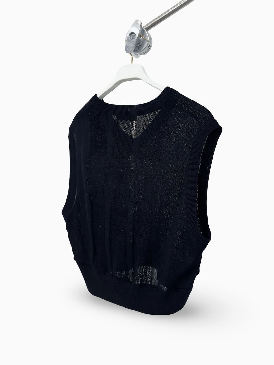 Balenciaga Black Sheer Knit Crop Vest 상품이미지4