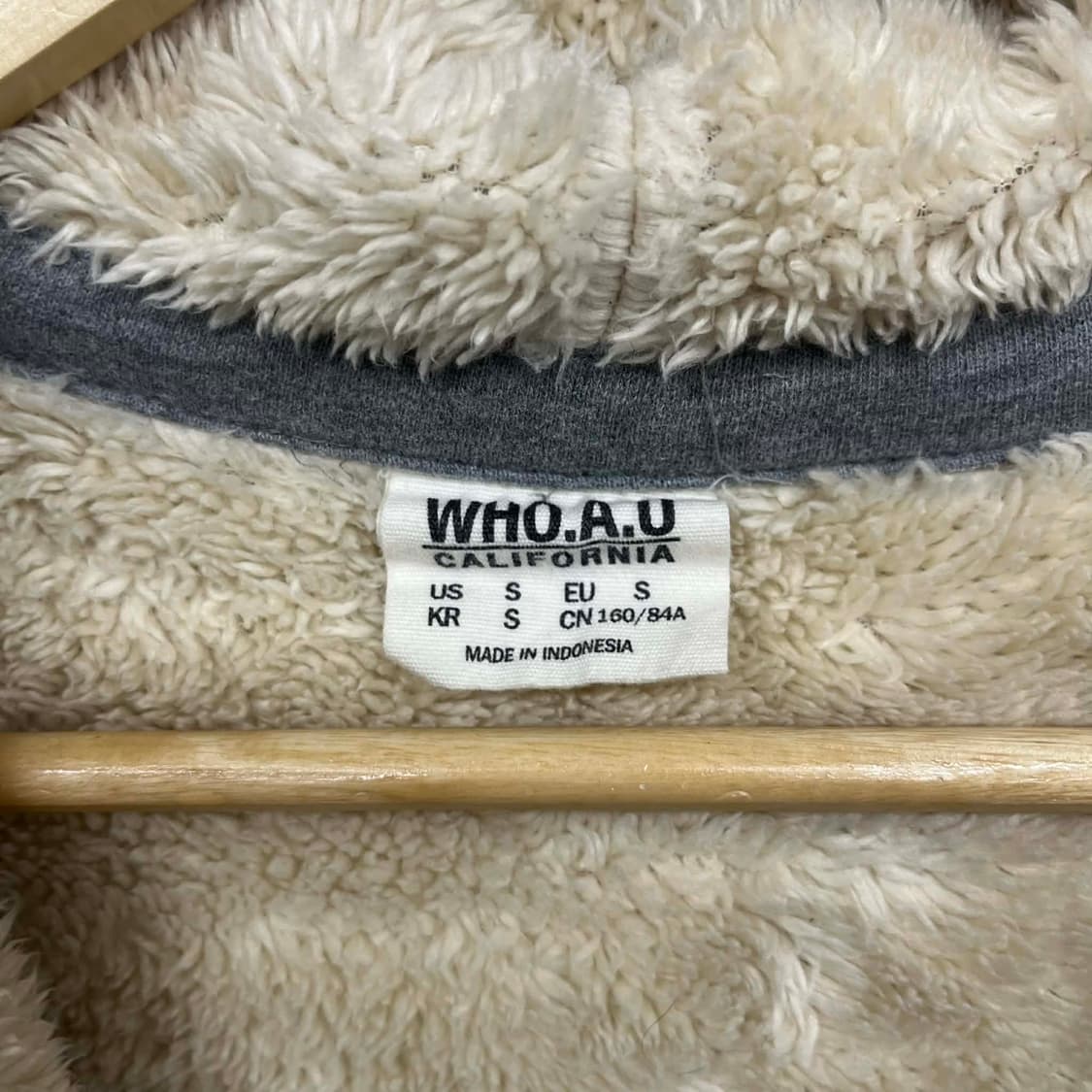 후아유 y2k 그레이 핑크 대대장 후드집업 희귀져지(S) 상품이미지6