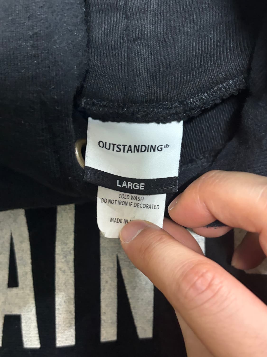 아웃스탠딩 블랙 후드 L 상품이미지3