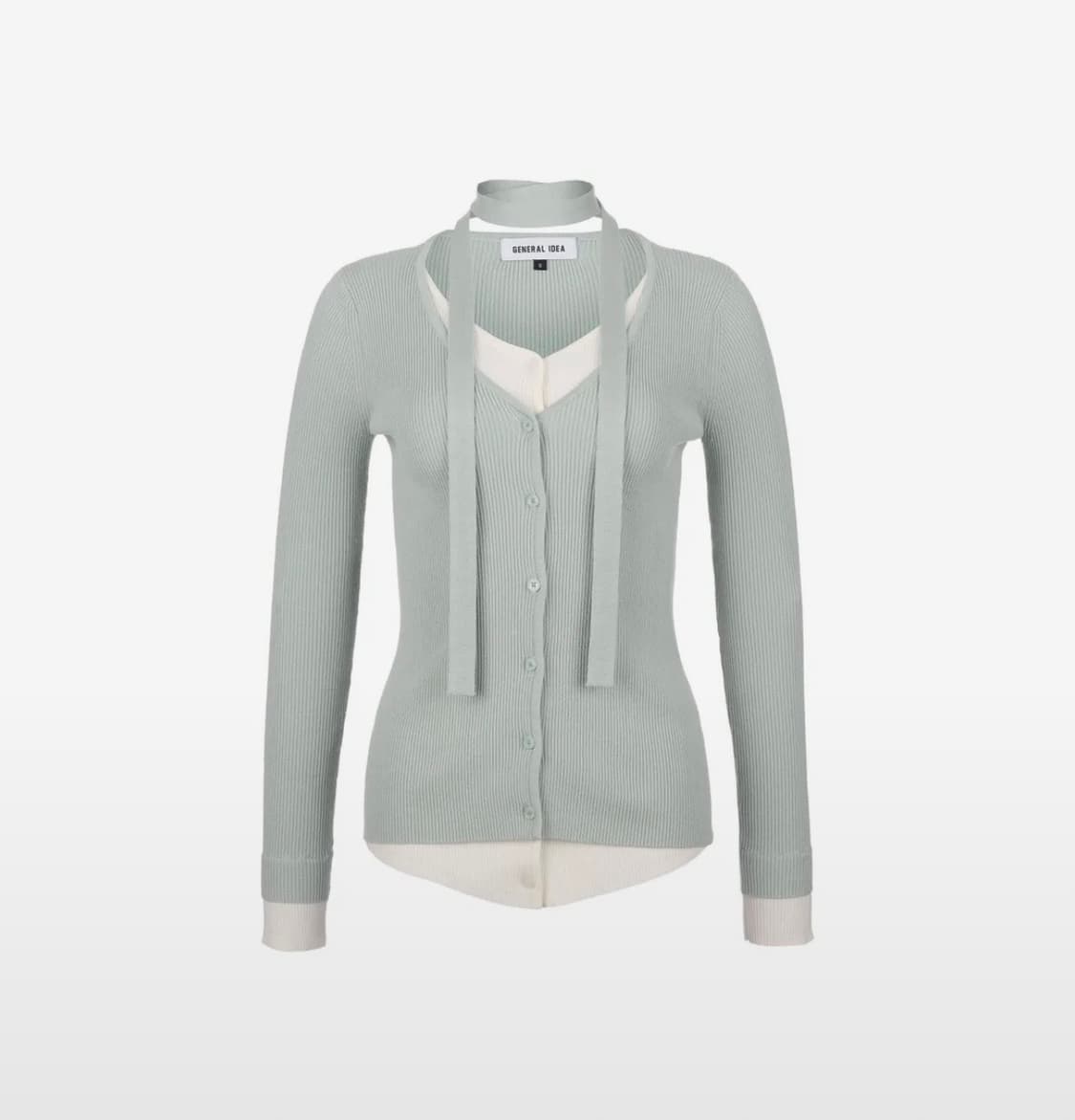 제너럴아이디어 스카프 레이어드 가디건 [MINT]  상품이미지1