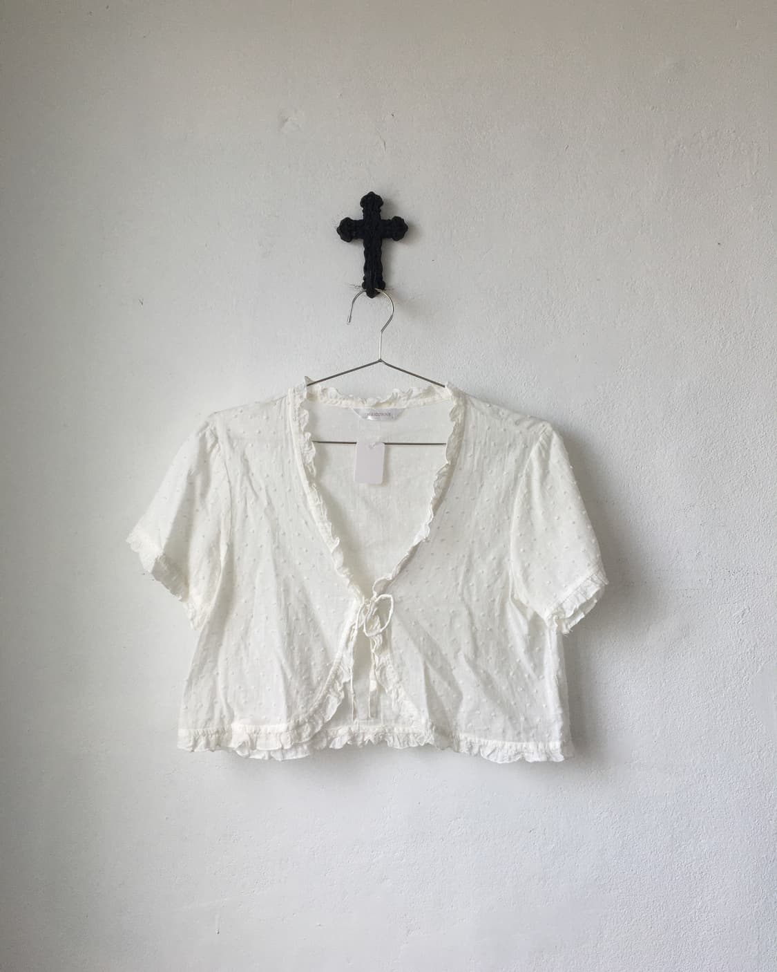 Dot point frill cardigan 상품이미지2