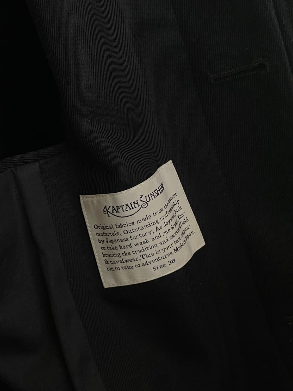 캡틴선샤인 22fw 카발리트윌 워커 코트 네이비 38 상품이미지7