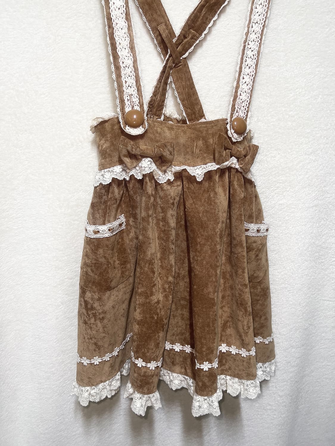 리즈리사 라떼갸루 로걀 프릴 리본 서스펜더 멜빵스커트 원피스 큐롯 로리타 상품이미지10