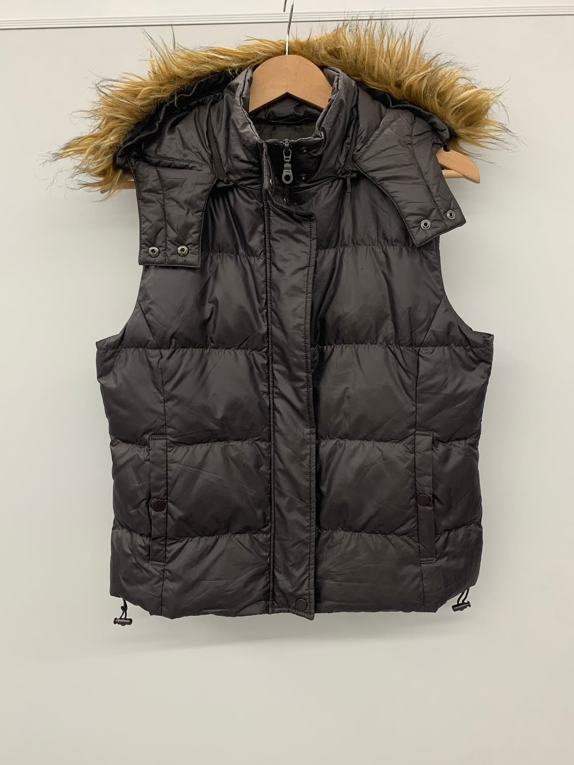 Y2k 그레이 퍼 다운 베스트 상품이미지4