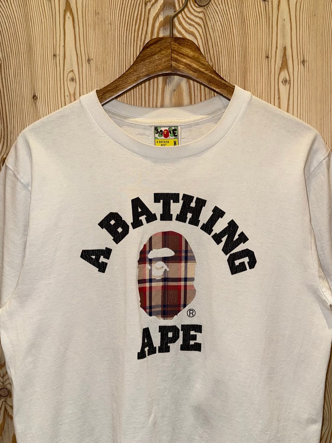 베이프 체크 컬리지 반팔 티셔츠 상품이미지2