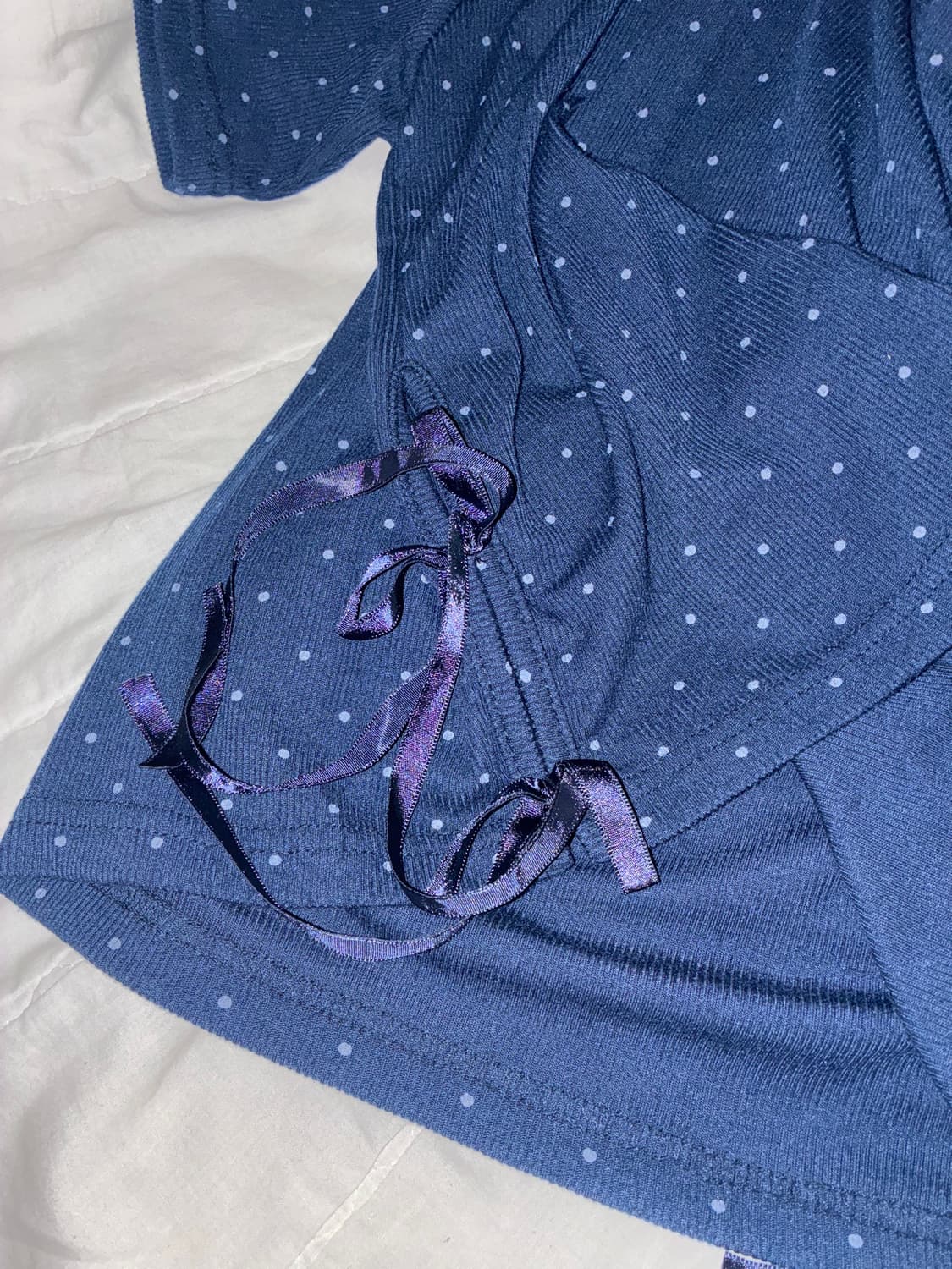 Navy ribbon dot T 상품이미지3