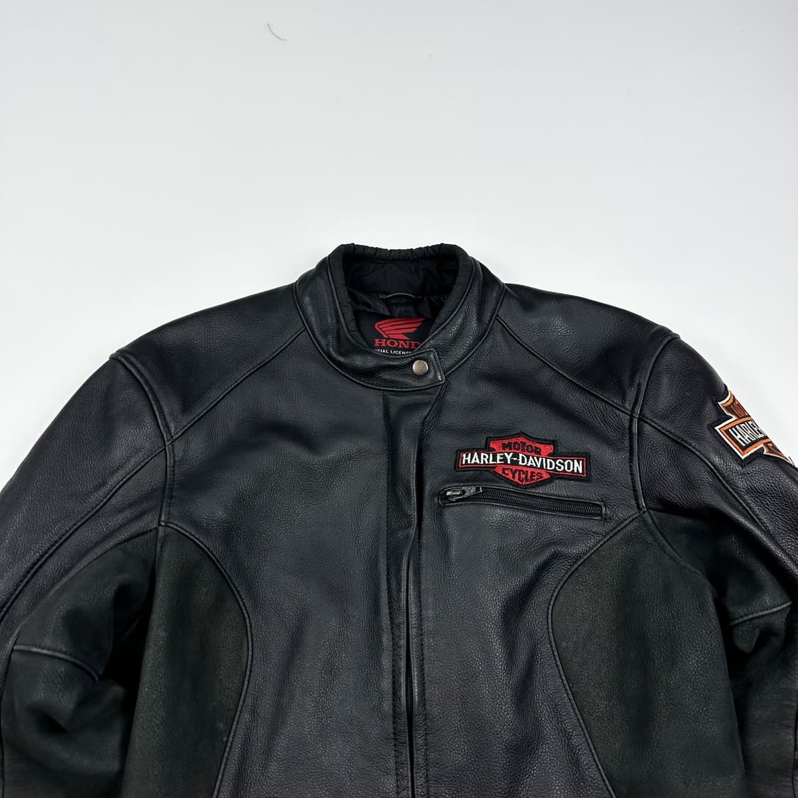 혼다 블랙 패치 라이더 가죽자켓 (M 여성추천) 상품이미지1