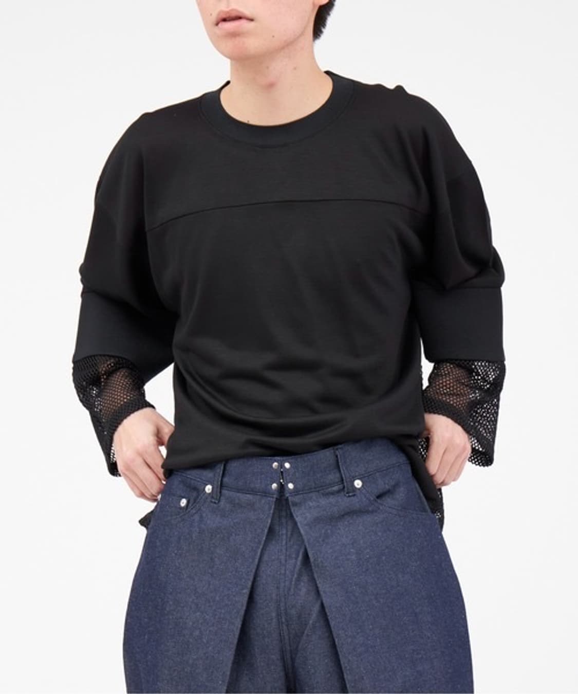 TOGA VIRILIS 토가 비릴리스 메쉬 저지 풀오버 블랙 상품이미지5
