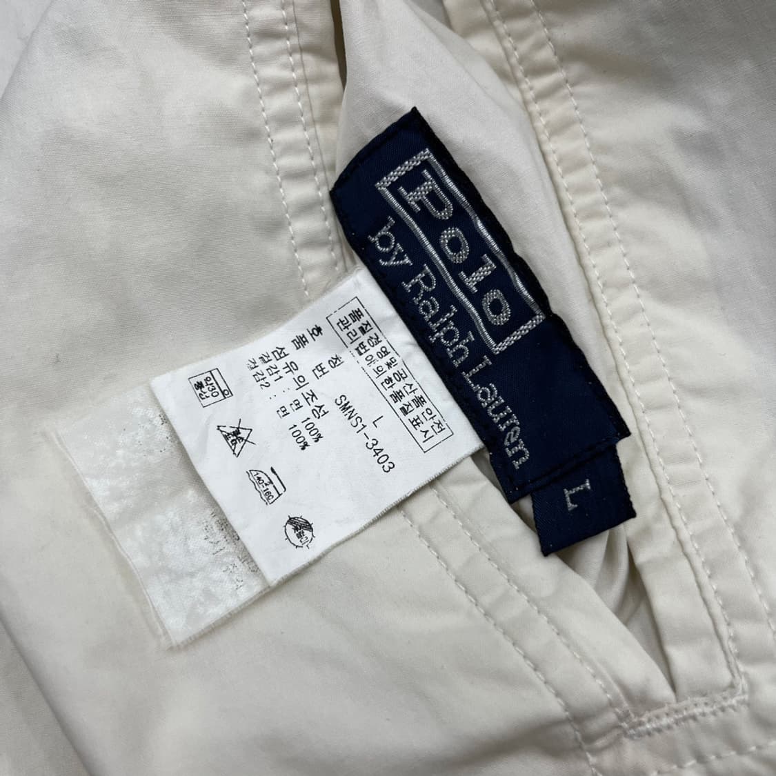  폴로 랄프로렌 네이비포니 리버시블 아이보리 후드 자켓 L 상품이미지7