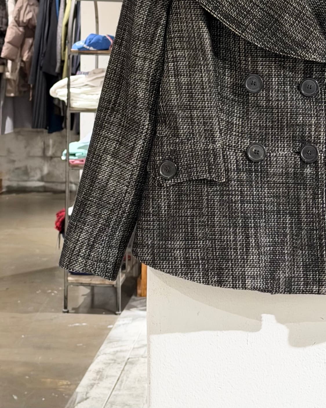 버버리 블랙 트위드 더블 브레스티드 자켓 상품이미지5