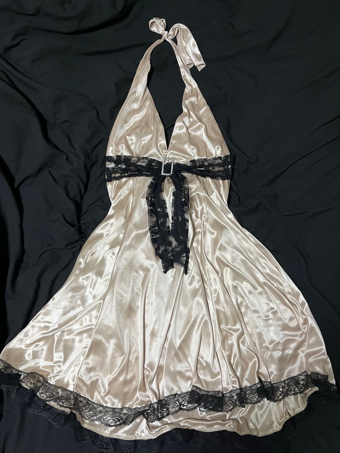 실크 홀터넥 슬립 원피스 파티드레스 오네갸루 아야즈빈티지 상품이미지1