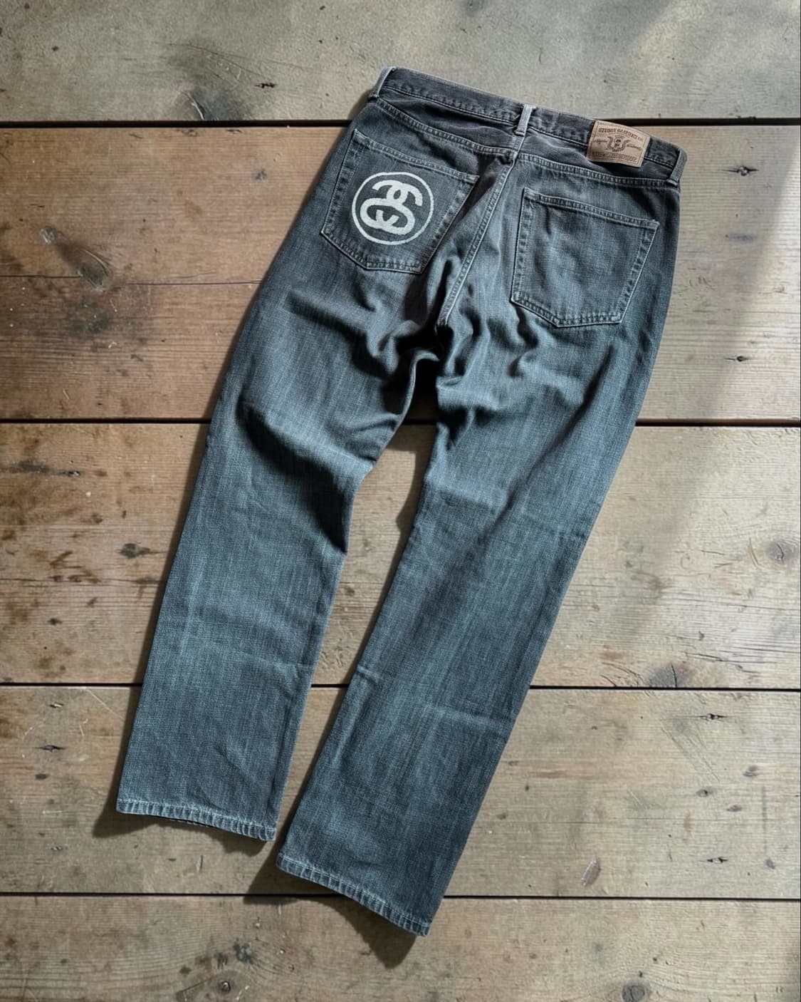2000s 스투시 Rough & Rugged 더블에스링크 흑청 데님 팬츠 상품이미지3