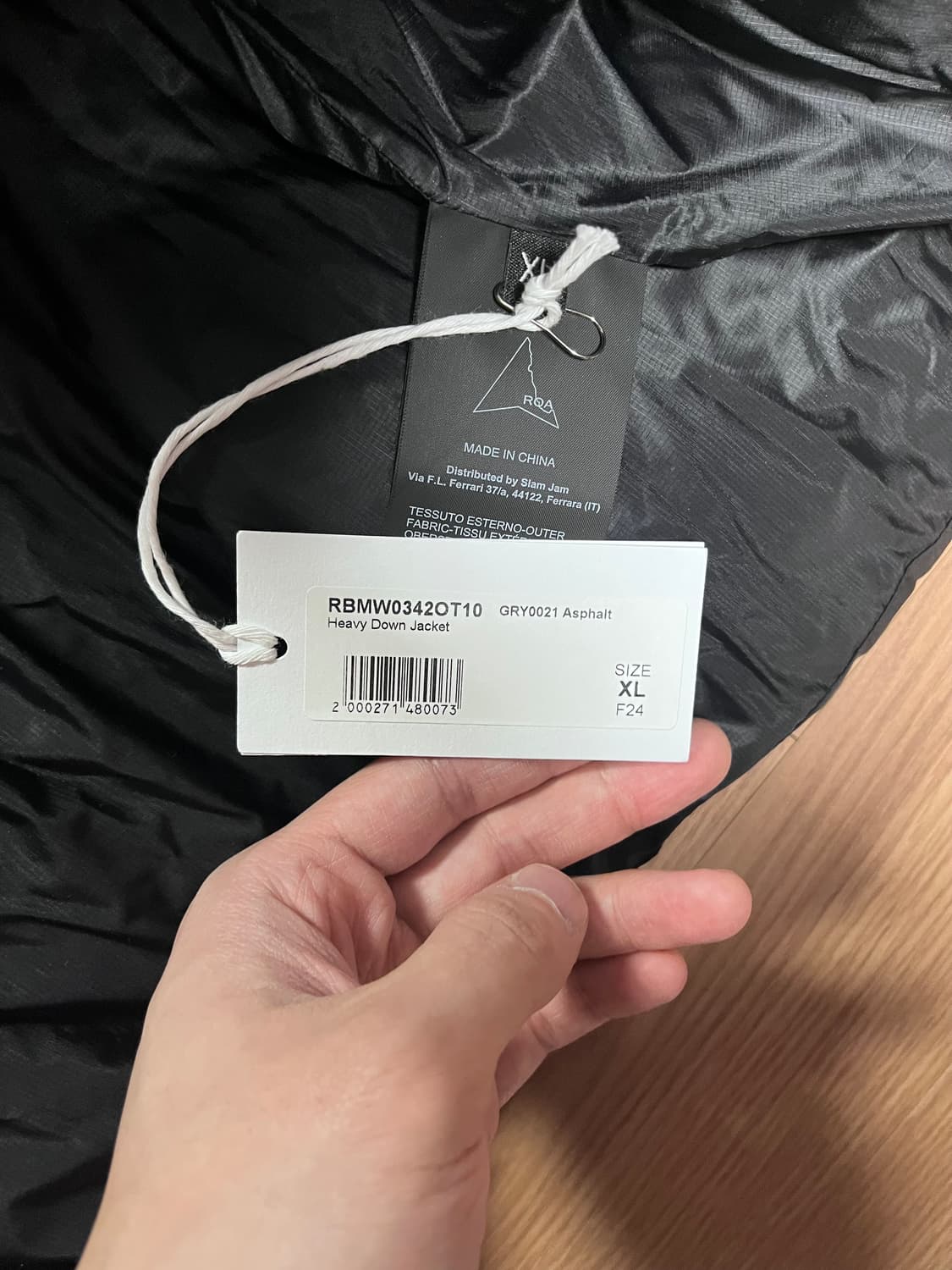 로아 ROA 하이킹 헤비 다운 패딩 XL 아스팔트 블랙 상품이미지4