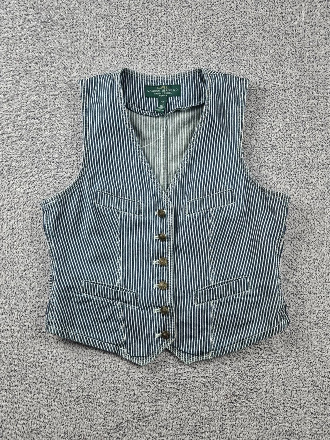 LRL 랄프 로렌 스트라이프 피스 업 코튼 베스트 ( M )/ 11097 상품이미지1